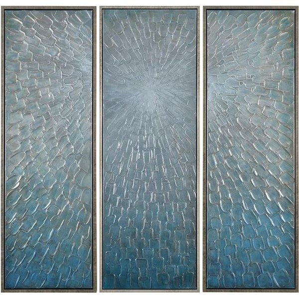 Empire Art Direct Empire Art Direct MAR-4967-6020-3F Silver Ice Hand Painted; Heavily Textured Bold Metallics Canvas Art by Martin Edwards MAR-4967-6020-3F